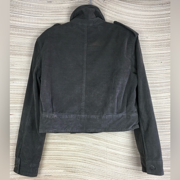 Free People Everlyn Velvet Cotton Blend Cropped Jacket in Moss/Dark Olive Size S - Picture 5 of 13